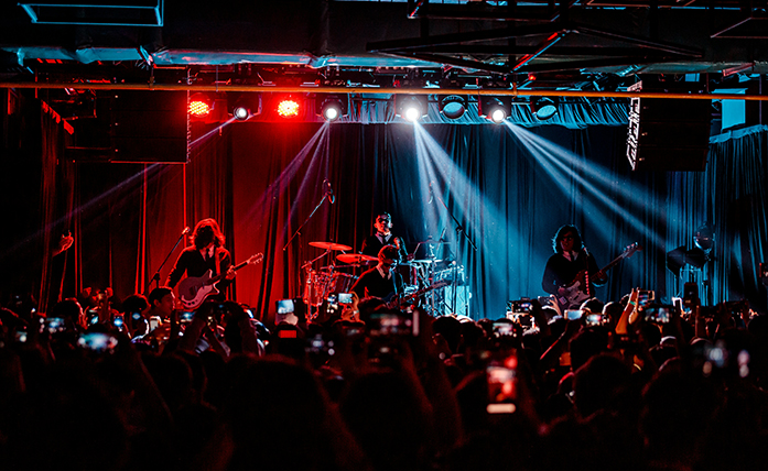 Live band performing at a band party